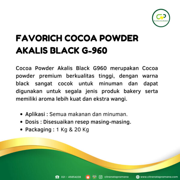 Favorich Cocoa Powder Akalis Black G-960